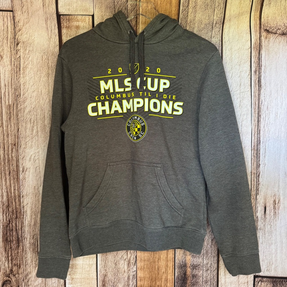Fanatics Columbus Crew SC 2020 MLS Cup Champions Hoodie Gray Fleece Pullover S